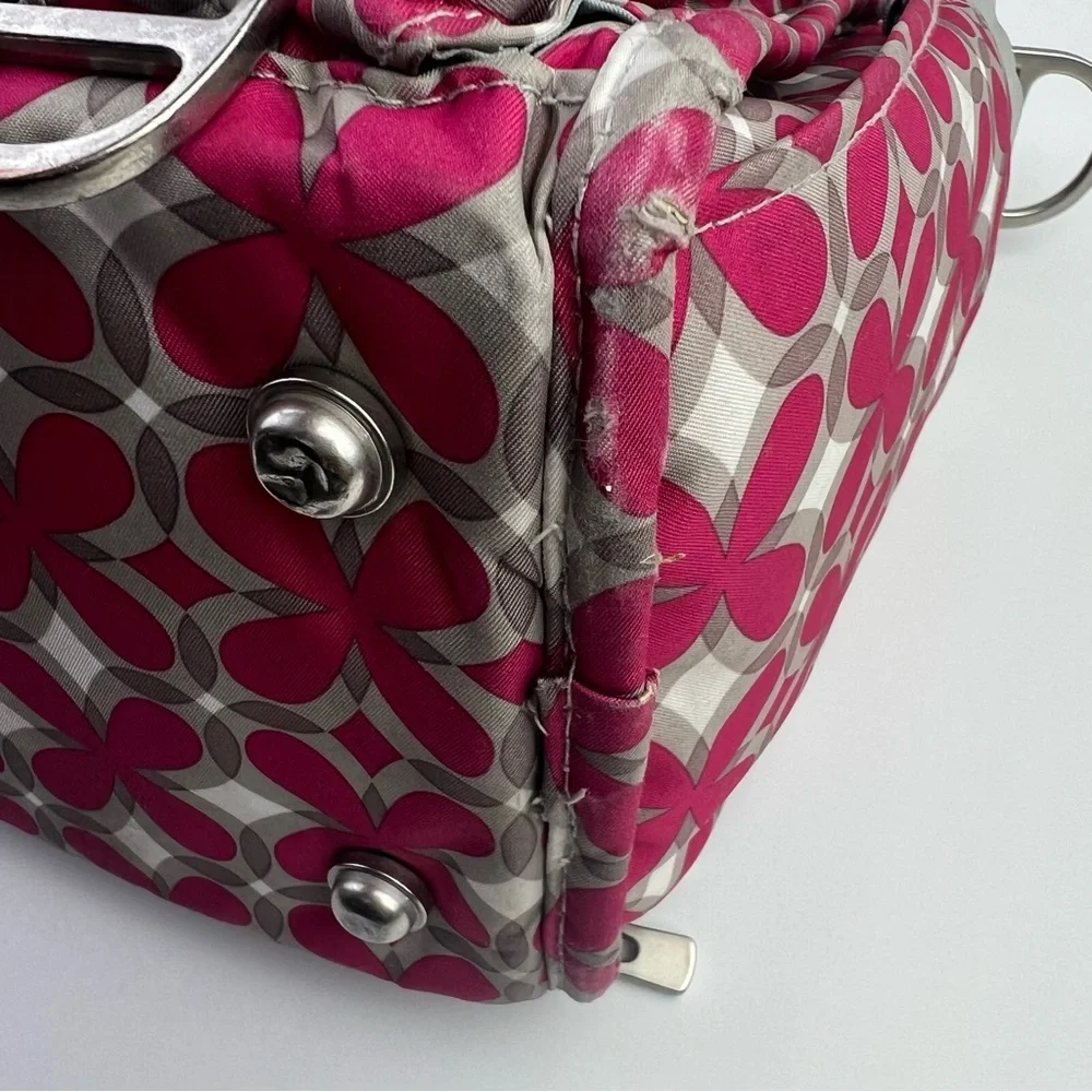 Ju Ju Be Gray Pink Crossbody Backpack Diaper Bag Tote
